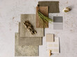 © Helen Rushbrook/Stocksy - Beige and grey mood board