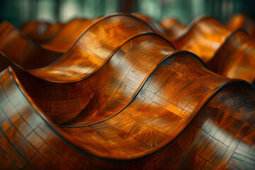 Fototapete - Abstract rendering of a Brazilian berimbau, with its bow-like structure inspiring sweeping, curved lines,