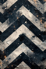 Fototapete - Contemporary gray and white chevron pattern with splashes of neon for a modern, rhythmic feel,