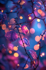 Fototapete - Soft, glowing background of light purple and blues with minimalist icons of digital players,