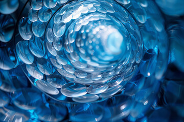 Aufkleber - A series of overlapping, translucent circles in shades of blue, creating a visual representation of harmonious sounds,