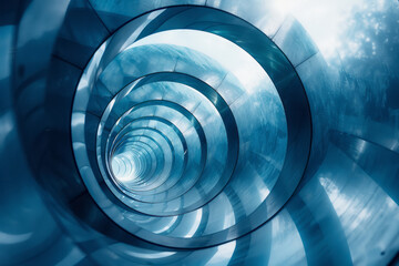 Aufkleber - A series of overlapping, translucent circles in shades of blue, creating a visual representation of harmonious sounds,