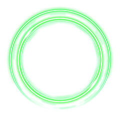 Wall Mural - green circle frame spin neon light shine