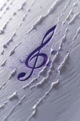 Fototapete - A clean, white background with a single, diagonal, lavender stripe, symbolizing a fleeting musical note,