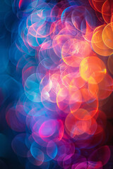 Fototapete - A series of overlapping circles and ellipses in translucent colors, creating a rhythmic, pulsating effect like drum beats,