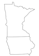 Wall Mural - Map of the US states with districts. Map of the U.S. state of Minnesota,Iowa