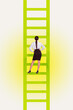 © deagreez - Trend artwork composite sketch image 3D collage of young confident lady office manager stand on stairs growth leader level up motivation