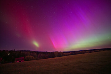 beautiful aurora over the czech republic