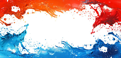 Wall Mural - Ultrawide horizontal splash in flag colors with central blank white space.