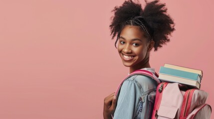 Poster - Student with Books and Backpack