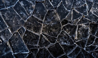 Wall Mural - Cracked ice surface background