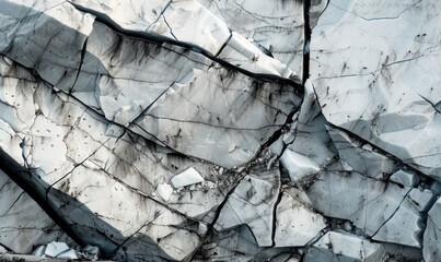 Wall Mural - Fractured ice sheet background, ice texture