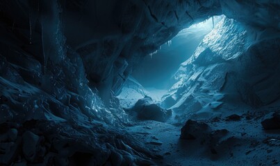 Wall Mural - Ice cave background, nature background