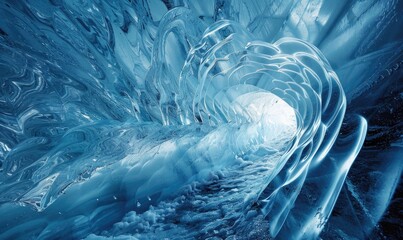 Wall Mural - Polar ice cave interior background
