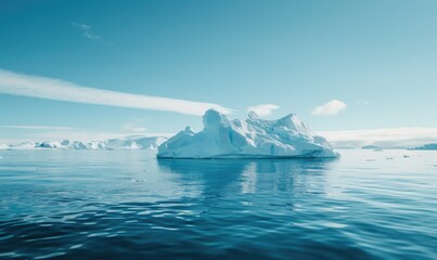 Wall Mural - Arctic ocean background with floating icebergs