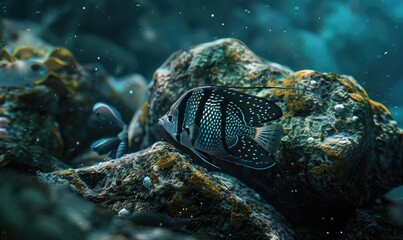 Sticker - Angelfish in the water closeup