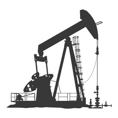 Wall Mural - silhouette pumpjack black color only