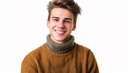 Canvas Print - A Young Man in Winter Sweater