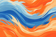 An abstract of blue wave seamless on orange background