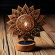 Nature�s Radiance: Solar Lamp with a Beautifully Designed Wooden Finish