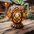 Artisan Wooden Solar Lamp: Capture the Day's Sunlight for a Radiant Nighttime Experience
