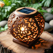 Nature-Inspired Wooden Solar Lamp: Sustainable Lighting Solution with a Beautiful, Intricate Design