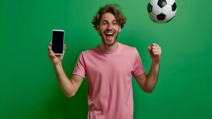 Wall Mural - Joyful Fan Celebrating Soccer Victory