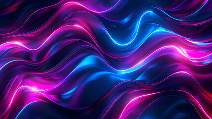 Wall Mural - colorful background with abstract shape glowing in ultraviolet spectrum, curvy neon lines, Futuristic ,wavy neon light motion effect background