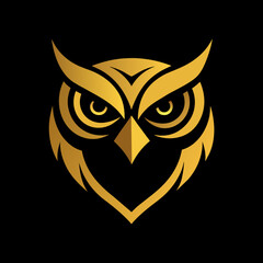 Wall Mural - golden owl icon logo