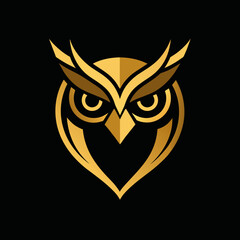 Wall Mural - golden owl icon logo