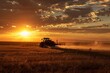 © Alexander LW - Agricultural sprayers applied at the end of the day with a beautiful sunset.