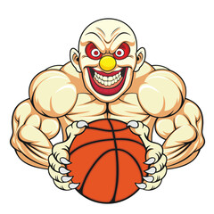 Poster - basketball mascot clown vector illustration design