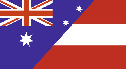 Flag of Australia and Austria. Two Flag Together Australian and Austrian