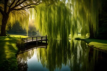 Wall Mural - reflection of trees in water