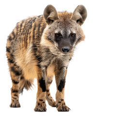 Poster - A hyena standing in front of a plain white backdrop, a White Polar Bear Isolated on a whitePNG Background