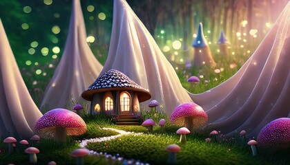 Poster - mushroom in the forest