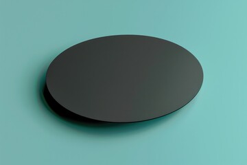 Poster - A black circular object on a blue background, suitable for various design projects