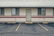 A deserted parking lot with a lone door and windows. Suitable for urban or architectural themes