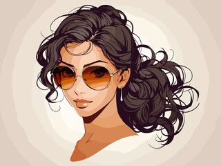 Canvas Print - girl with sunglasses