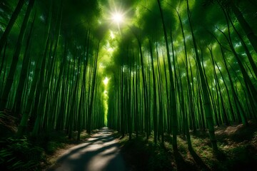 Poster - bamboo forest in the morning