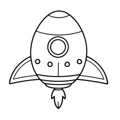 Wall Mural - Simple vector illustration of Spaceship hand drawn for kids page