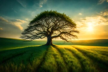 Wall Mural - tree in the field