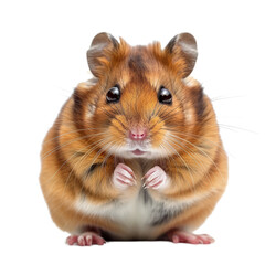 Wall Mural - A hamster is seated in front of a plain Png background, a Beaver Isolated on a whitePNG Background