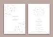 Wedding Invitation with Flowers in line design.