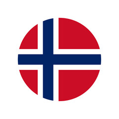 Sticker - Round Norway flag icon