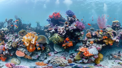 Wall Mural -  Artificial reef snorkeling tour, enhancing marine habitat, colorful coral.