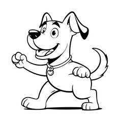 Wall Mural - Simple vector illustration of Puppy outline for colouring page