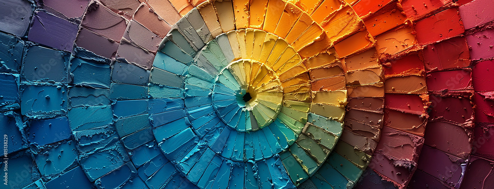 master palate paint color wheel with different colorful geometric ...