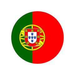 Wall Mural - Round Portugal flag icon