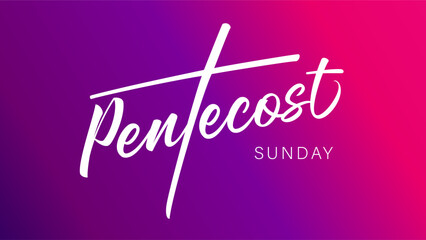Wall Mural - Pentecost Sunday calligraphy web slide. The power of the Holy Spirit creative concept for church service. Vector illustration